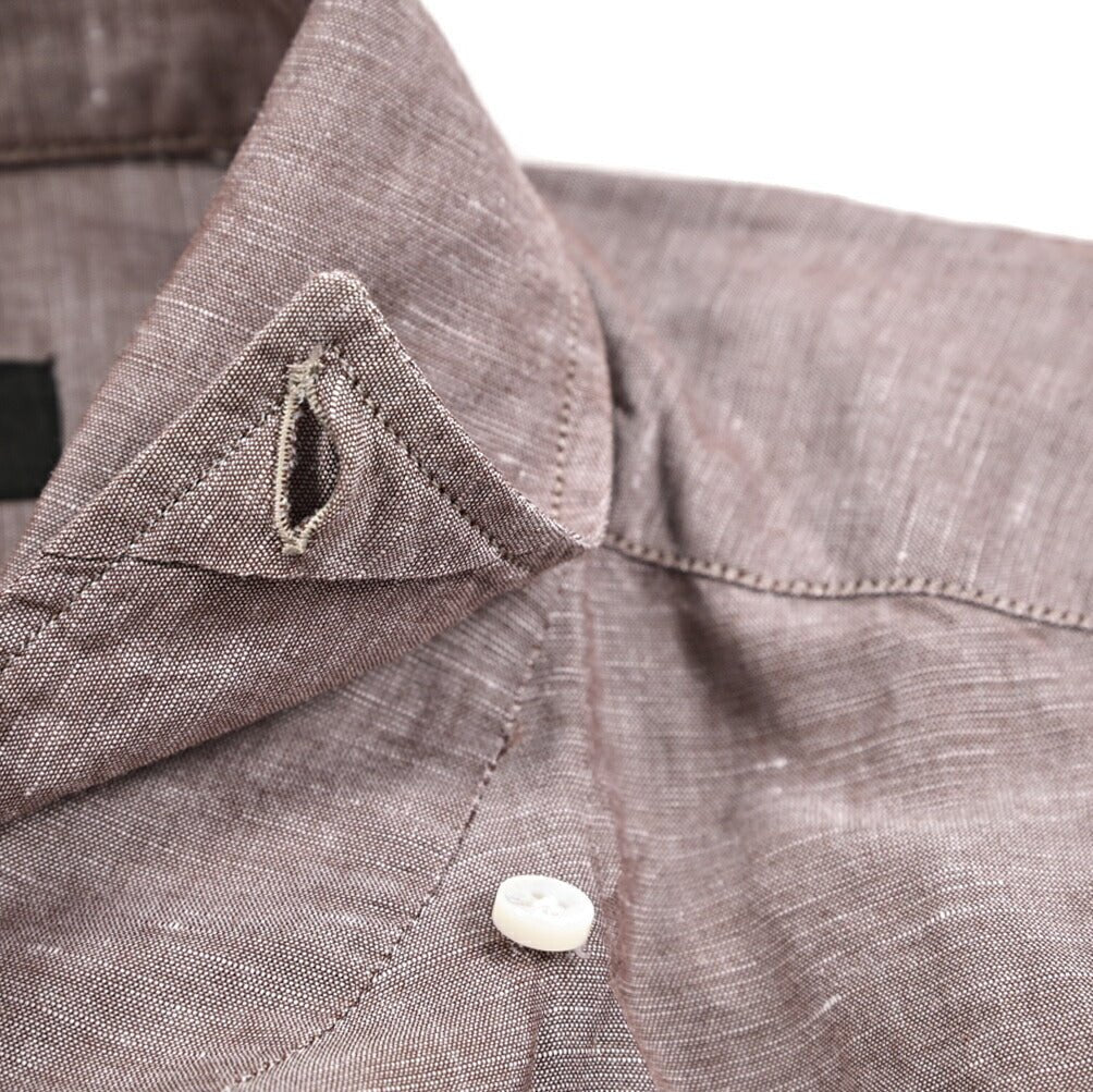 BARBA CULTO コットン混リネン スキッパー カラーシャツ 開襟シャツ｜435704｜GUARDAROBA MILANO OFFICIAL STORE