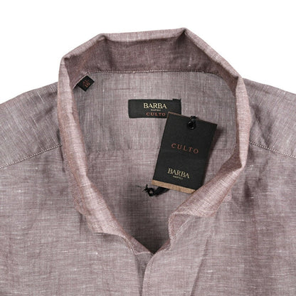 BARBA CULTO コットン混リネン スキッパー カラーシャツ 開襟シャツ｜435704｜GUARDAROBA MILANO OFFICIAL STORE