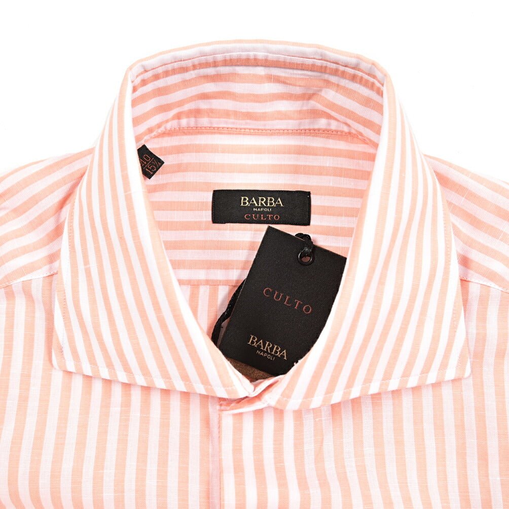 BARBA CULTO リネン混コットン ホリゾンタルカラーシャツ｜435708｜GUARDAROBA MILANO OFFICIAL STORE
