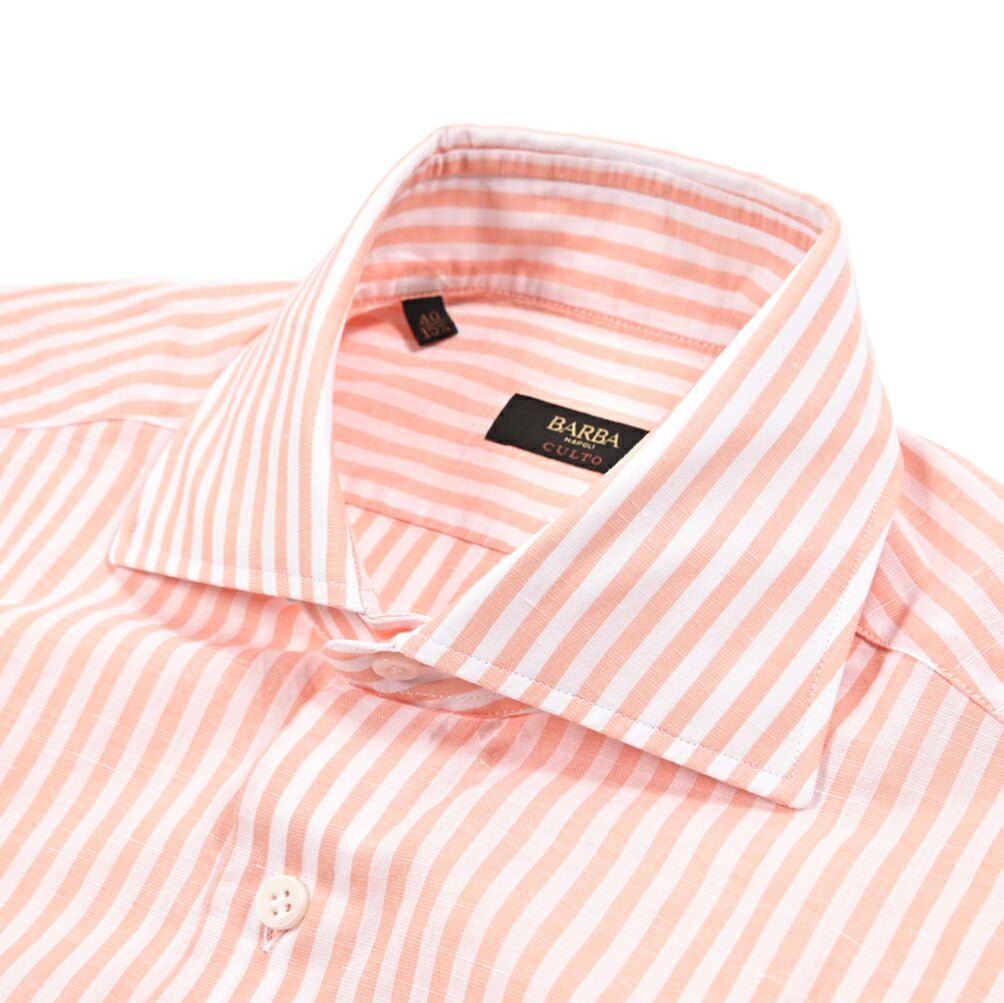 BARBA CULTO リネン混コットン ホリゾンタルカラーシャツ｜435708｜GUARDAROBA MILANO OFFICIAL STORE