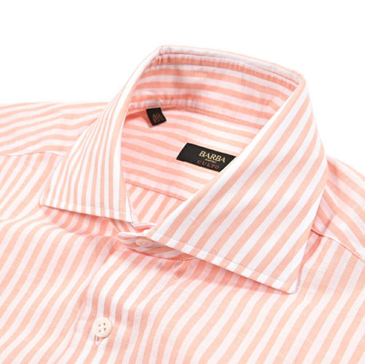 BARBA CULTO リネン混コットン ホリゾンタルカラーシャツ｜435708｜GUARDAROBA MILANO OFFICIAL STORE