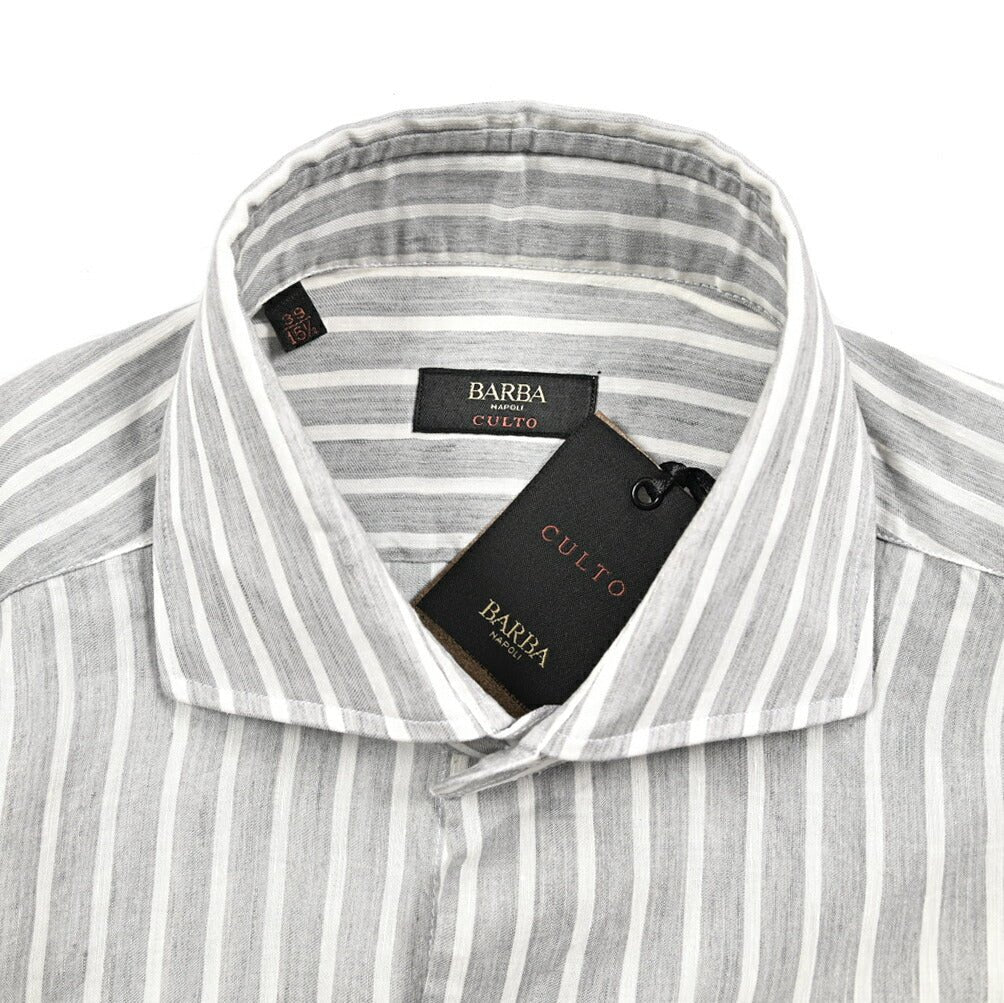 BARBA CULTO リヨセル混コットン ホリゾンタルカラーシャツ｜435709｜GUARDAROBA MILANO OFFICIAL STORE