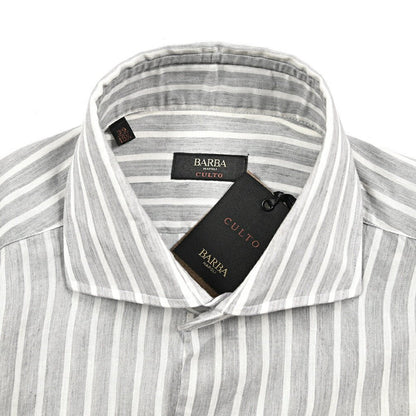 BARBA CULTO リヨセル混コットン ホリゾンタルカラーシャツ｜435709｜GUARDAROBA MILANO OFFICIAL STORE
