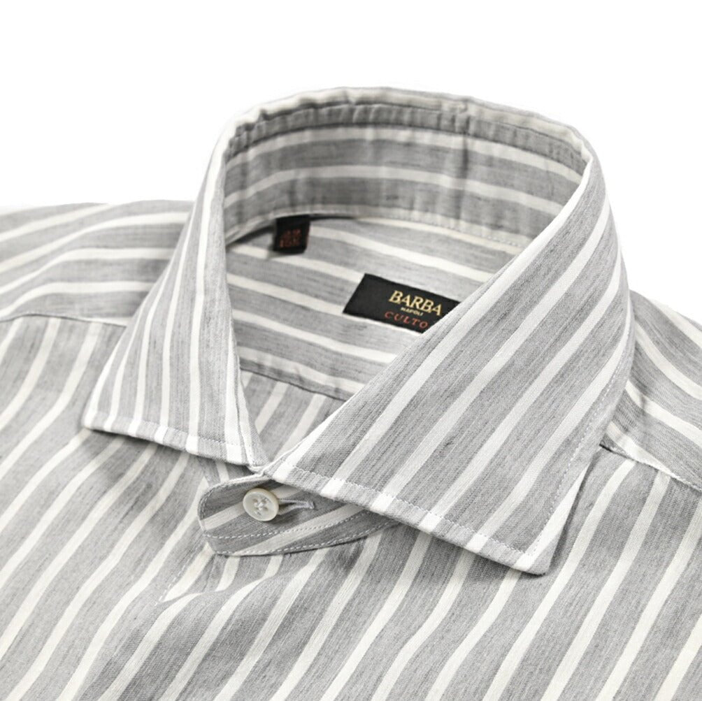 BARBA CULTO リヨセル混コットン ホリゾンタルカラーシャツ｜435709｜GUARDAROBA MILANO OFFICIAL STORE