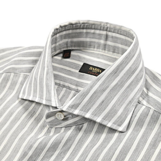 BARBA CULTO リヨセル混コットン ホリゾンタルカラーシャツ｜435709｜GUARDAROBA MILANO OFFICIAL STORE