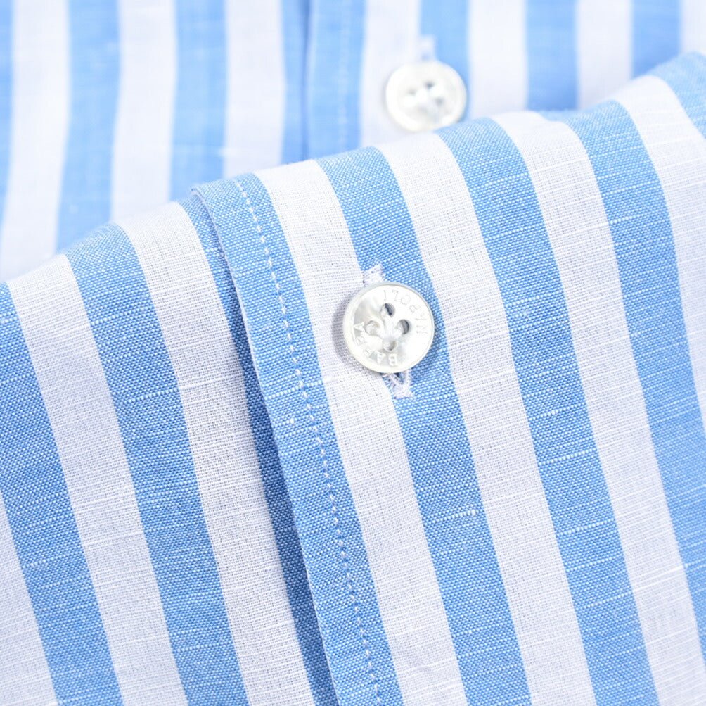 BARBA CULTO リネン混コットン スキッパーカラーシャツ 開襟シャツ｜435722｜GUARDAROBA MILANO OFFICIAL STORE