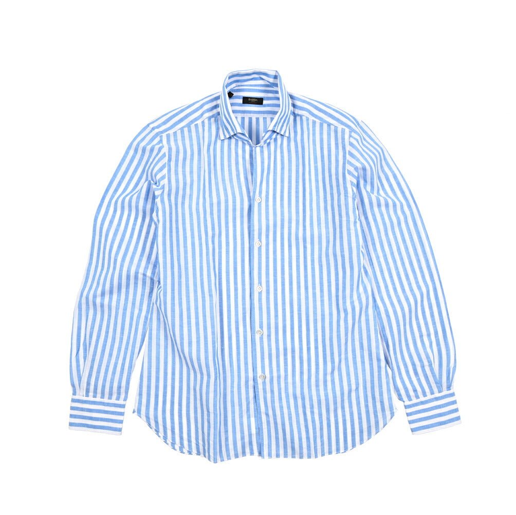 BARBA CULTO リネン混コットン スキッパーカラーシャツ 開襟シャツ｜435722｜GUARDAROBA MILANO OFFICIAL STORE