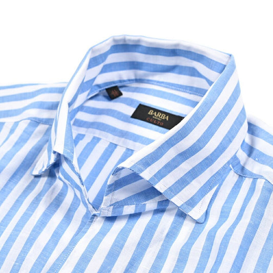 BARBA CULTO リネン混コットン スキッパーカラーシャツ 開襟シャツ｜435722｜GUARDAROBA MILANO OFFICIAL STORE