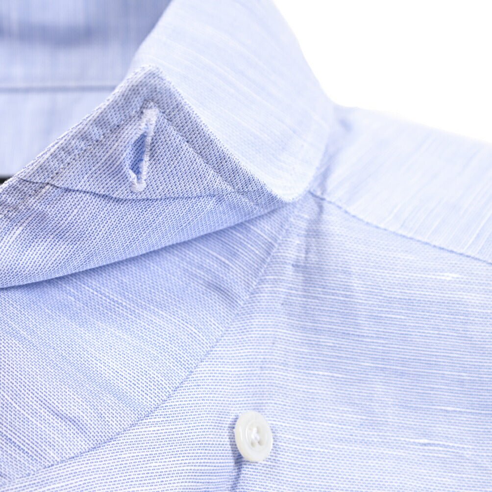 BARBA CULTO リネン混コットン スキッパーカラーシャツ 開襟シャツ｜435723｜GUARDAROBA MILANO OFFICIAL STORE