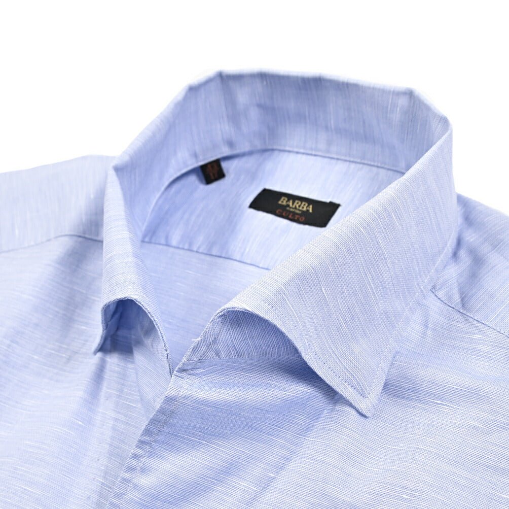 BARBA CULTO リネン混コットン スキッパーカラーシャツ 開襟シャツ｜435723｜GUARDAROBA MILANO OFFICIAL STORE