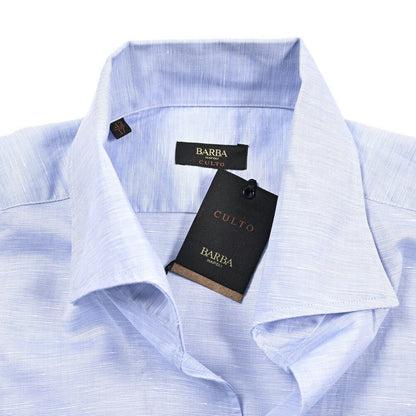 BARBA CULTO リネン混コットン スキッパーカラーシャツ 開襟シャツ｜435723｜GUARDAROBA MILANO OFFICIAL STORE
