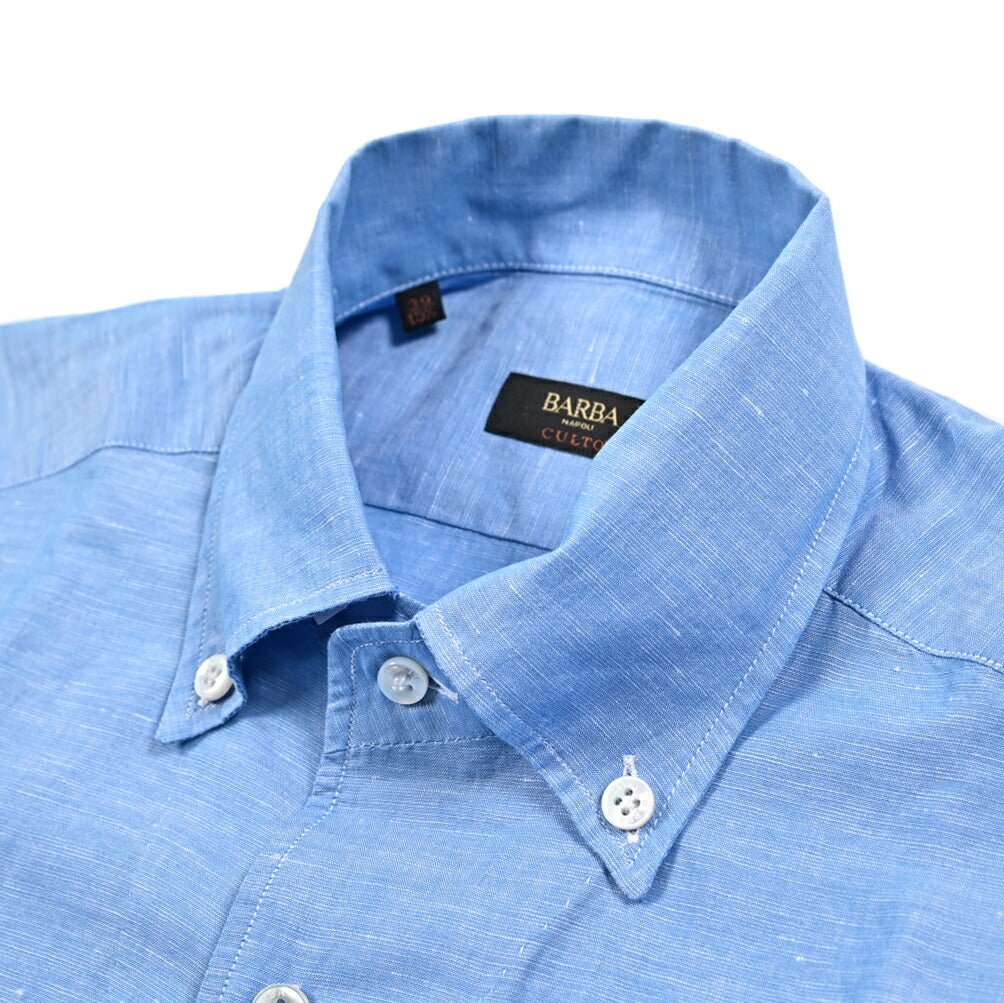 BARBA CULTO コットン混リネン ボタンダウンシャツ｜435727｜GUARDAROBA MILANO OFFICIAL STORE