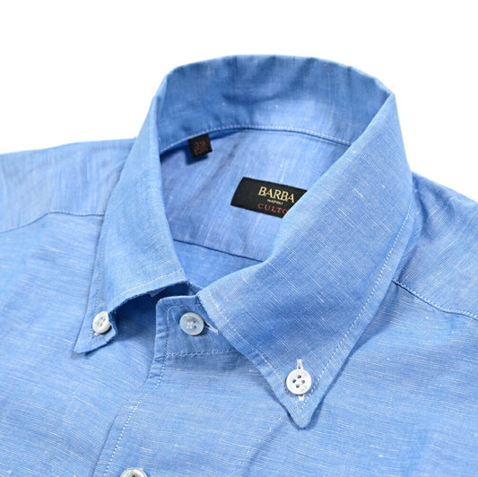 BARBA CULTO コットン混リネン ボタンダウンシャツ｜435727｜GUARDAROBA MILANO OFFICIAL STORE
