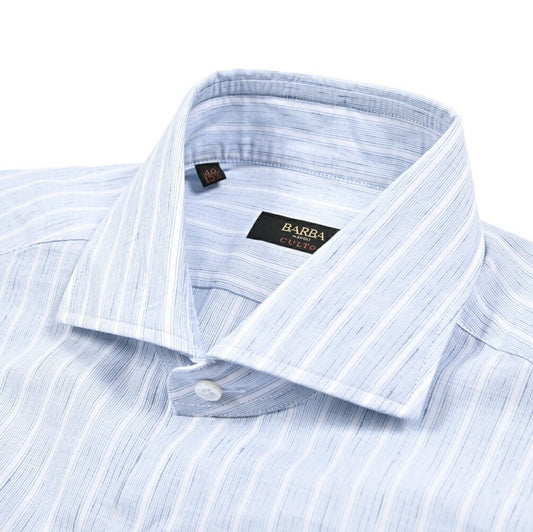 BARBA CULTO リネン混コットン ホリゾンタルカラーシャツ｜435730｜GUARDAROBA MILANO OFFICIAL STORE
