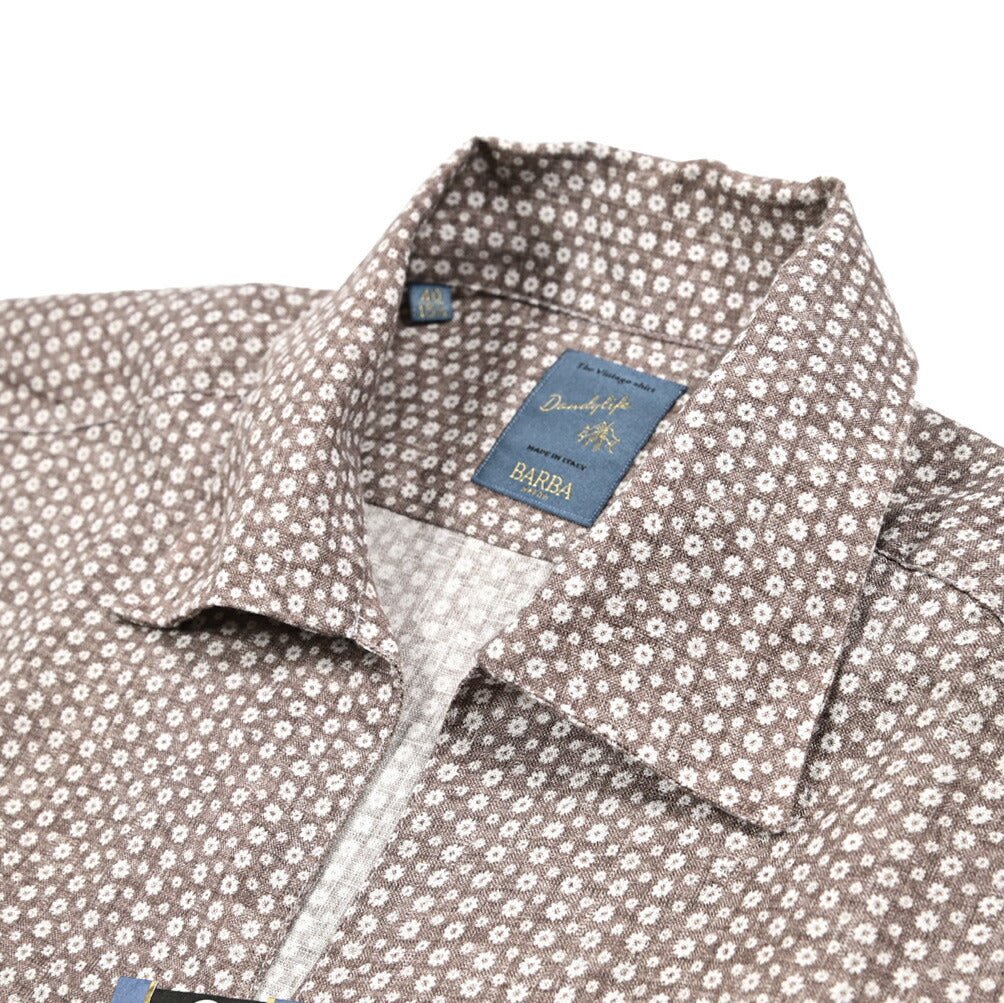 BARBA DANDYLIFE リネン100% 半袖プルオーバーシャツ 開襟シャツ｜435600｜GUARDAROBA MILANO OFFICIAL STORE