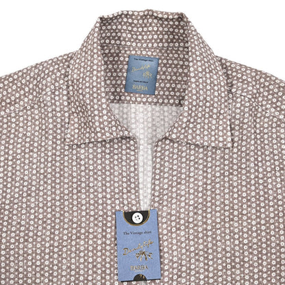 BARBA DANDYLIFE リネン100% 半袖プルオーバーシャツ 開襟シャツ｜435600｜GUARDAROBA MILANO OFFICIAL STORE