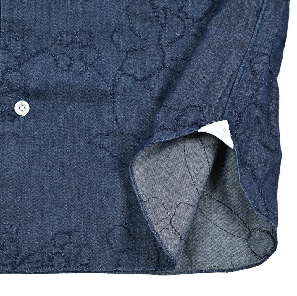 BARBA DANDYLIFE コットン100% ホリゾンタルカラーデニムシャツ｜435606-39｜GUARDAROBA MILANO OFFICIAL STORE