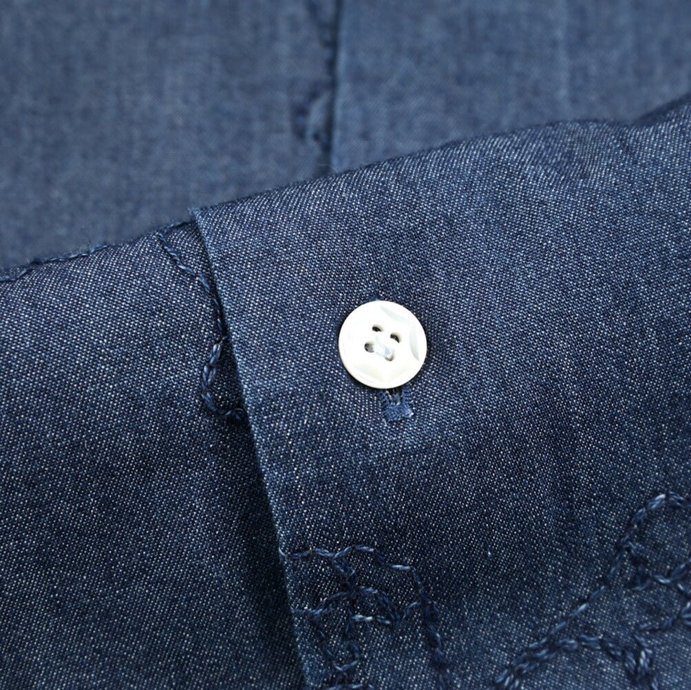 BARBA DANDYLIFE コットン100% ホリゾンタルカラーデニムシャツ｜435606-39｜GUARDAROBA MILANO OFFICIAL STORE