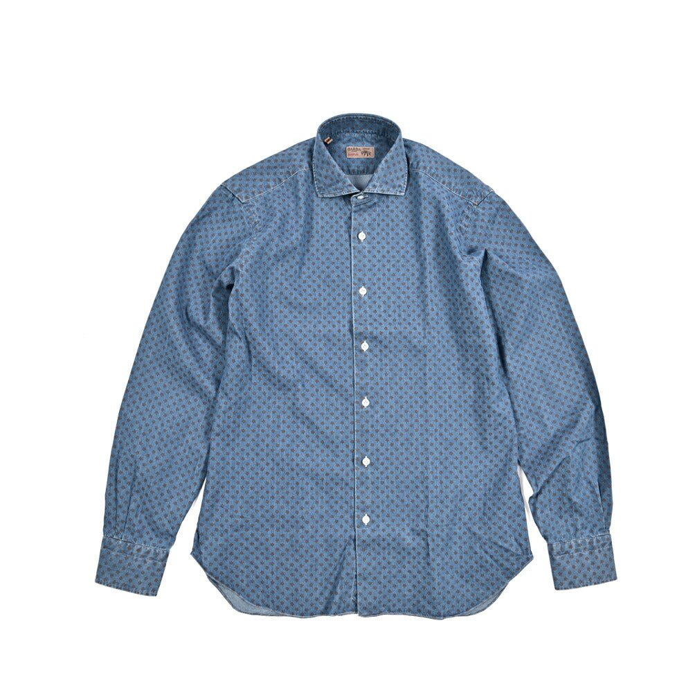 BARBA DANDYLIFE コットン100% ホリゾンタルカラーデニムシャツ｜435608-39｜GUARDAROBA MILANO OFFICIAL STORE