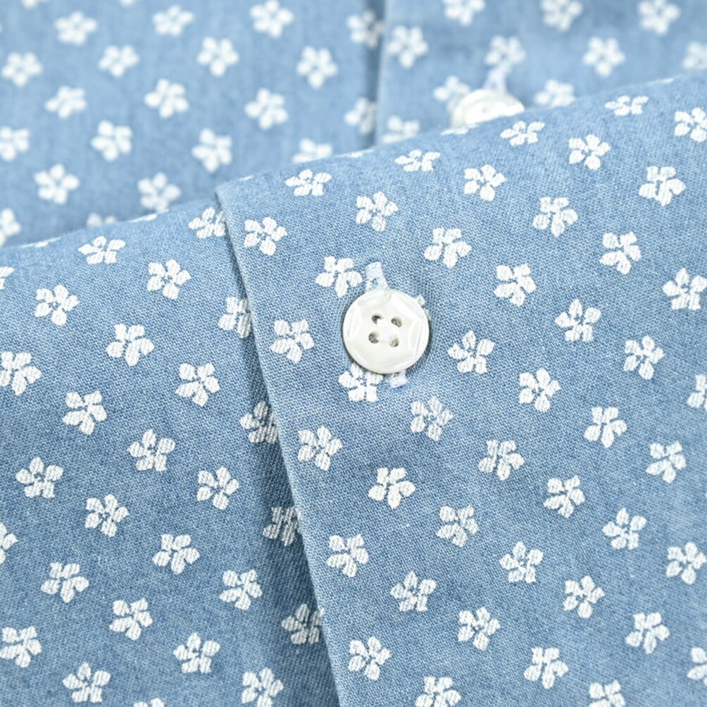 BARBA DANDYLIFE コットン100% ホリゾンタルカラーデニムシャツ｜435610-39｜GUARDAROBA MILANO OFFICIAL STORE