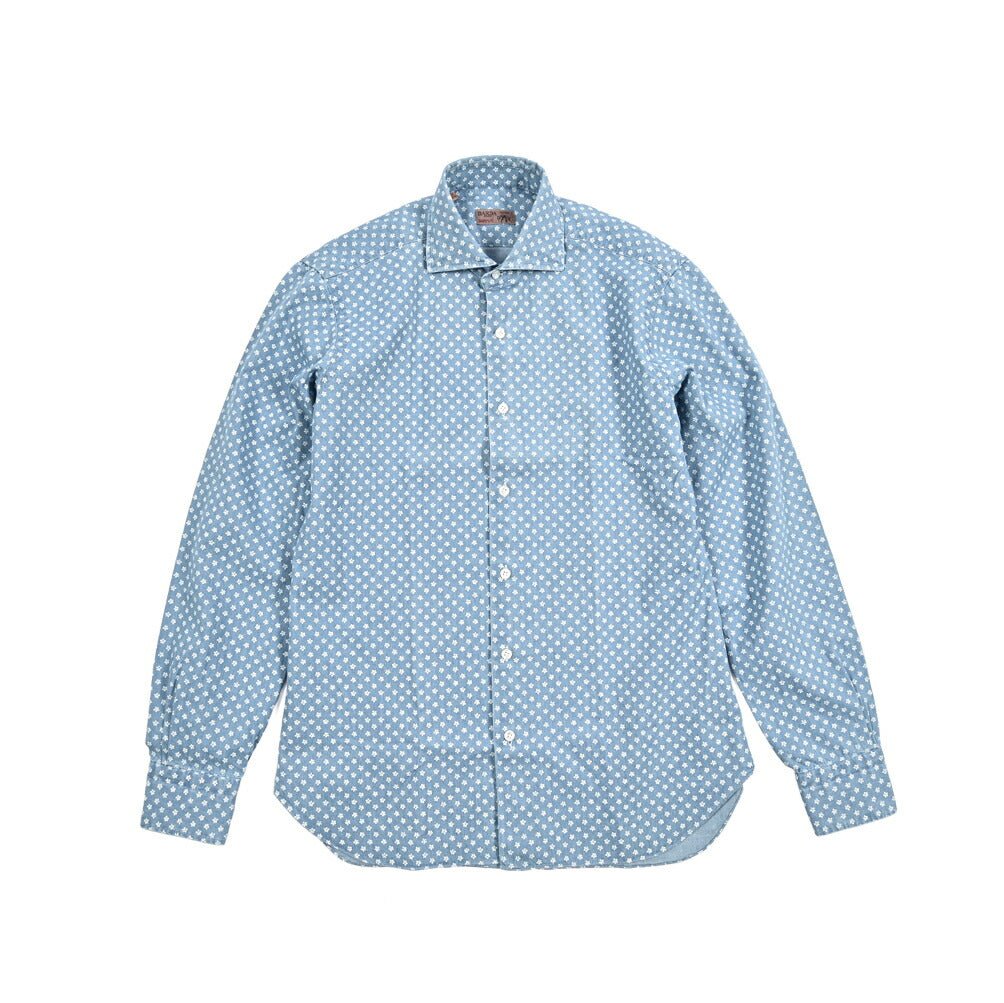 BARBA DANDYLIFE コットン100% ホリゾンタルカラーデニムシャツ｜435610-39｜GUARDAROBA MILANO OFFICIAL STORE