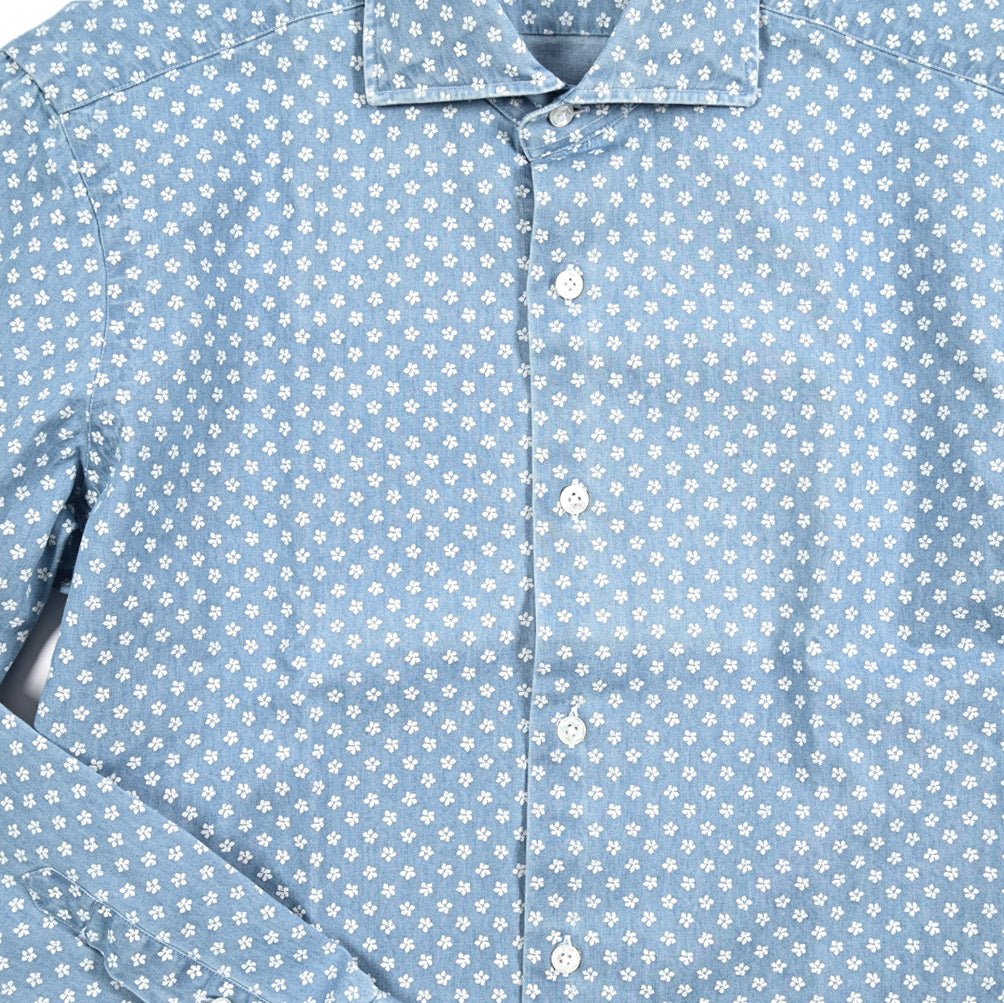 BARBA DANDYLIFE コットン100% ホリゾンタルカラーデニムシャツ｜435610-39｜GUARDAROBA MILANO OFFICIAL STORE