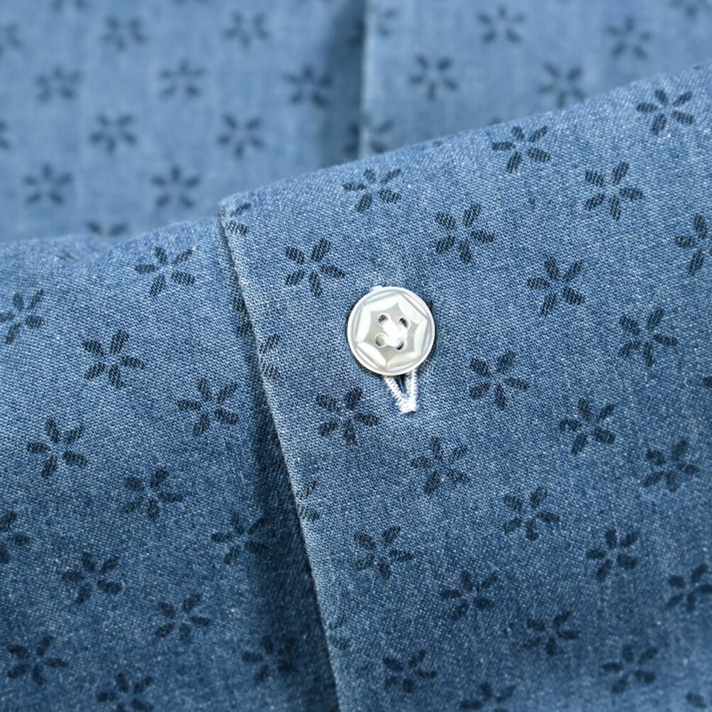 BARBA DANDYLIFE コットン100% ワイドカラーデニムシャツ｜435612-40｜GUARDAROBA MILANO OFFICIAL STORE