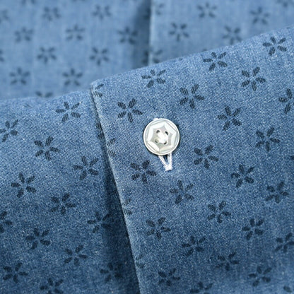 BARBA DANDYLIFE コットン100% ワイドカラーデニムシャツ｜435612-40｜GUARDAROBA MILANO OFFICIAL STORE