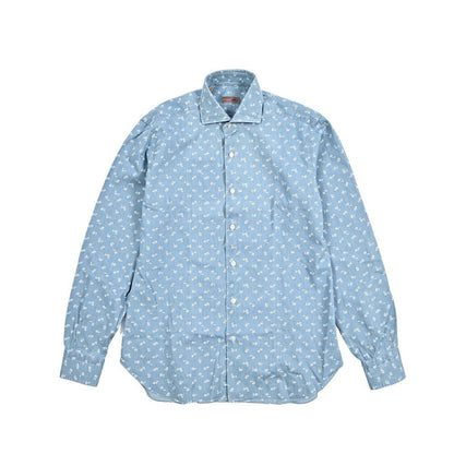 BARBA DANDYLIFE コットン100% ホリゾンタルカラーデニムシャツ｜435614-40｜GUARDAROBA MILANO OFFICIAL STORE