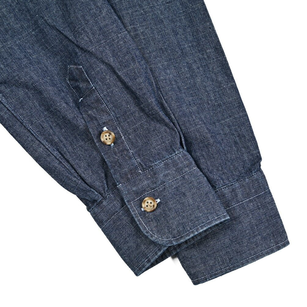 BARBA DANDYLIFE コットン100% ワイドカラーデニムシャツ｜435619-39｜GUARDAROBA MILANO OFFICIAL STORE