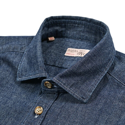 BARBA DANDYLIFE コットン100% ワイドカラーデニムシャツ｜435619-39｜GUARDAROBA MILANO OFFICIAL STORE