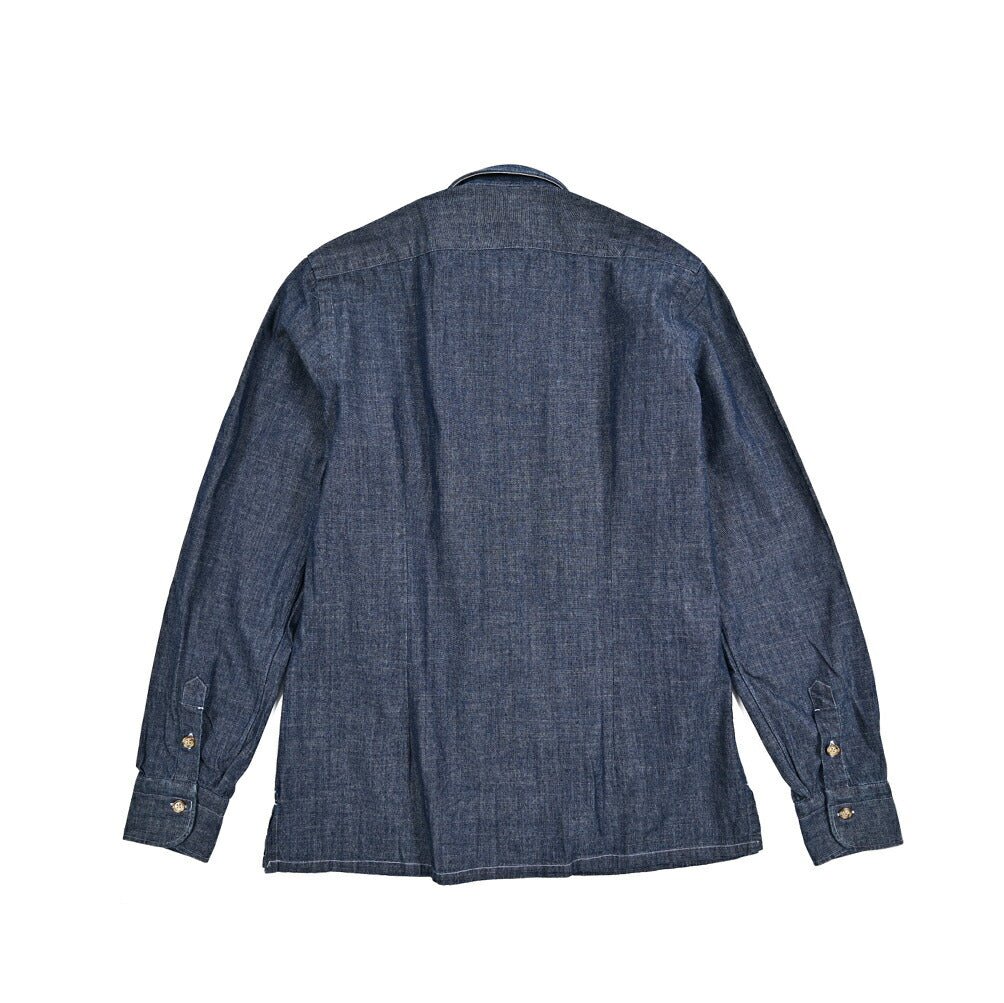 BARBA DANDYLIFE コットン100% ワイドカラーデニムシャツ｜435619-39｜GUARDAROBA MILANO OFFICIAL STORE