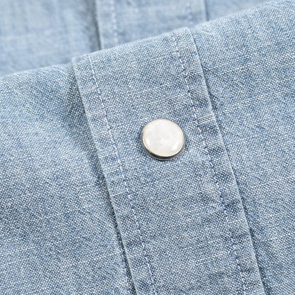 BARBA DANDYLIFE コットン100% ワイドカラーデニムシャツ｜435621-40｜GUARDAROBA MILANO OFFICIAL STORE