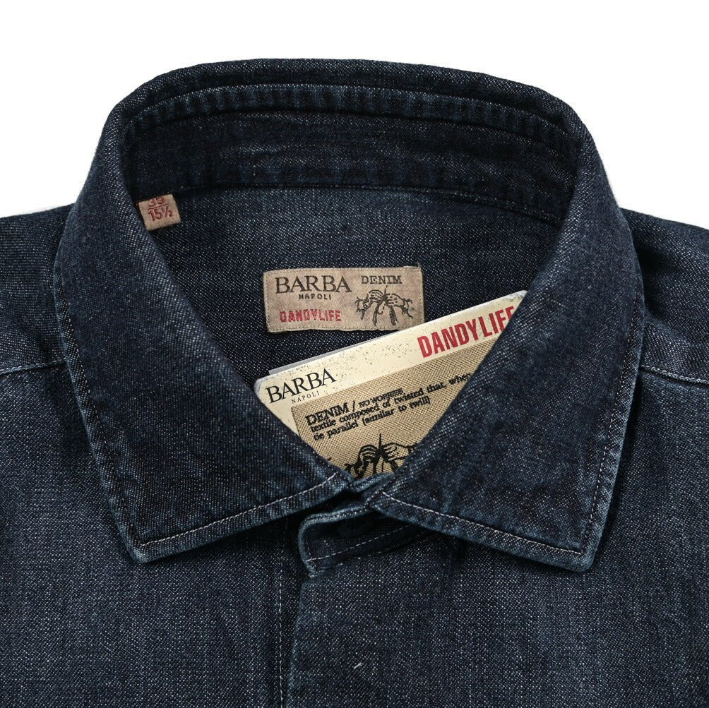 BARBA DANDYLIFE コットン100% レギュラカラーデニムシャツ｜435625｜GUARDAROBA MILANO OFFICIAL STORE