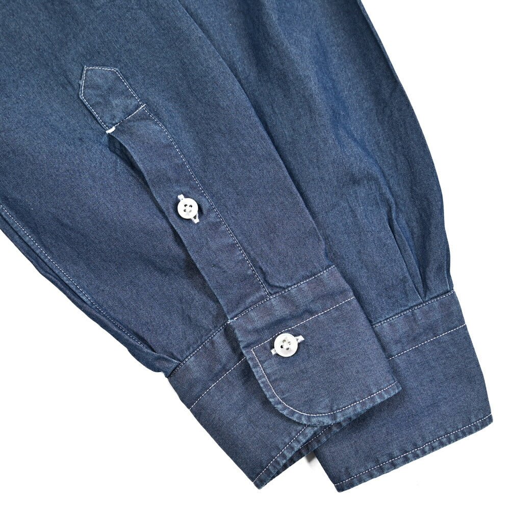 BARBA DANDYLIFE コットン100% ホリゾンタルカラーデニムシャツ｜435630-38｜GUARDAROBA MILANO OFFICIAL STORE