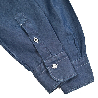 BARBA DANDYLIFE コットン100% ホリゾンタルカラーデニムシャツ｜435630-38｜GUARDAROBA MILANO OFFICIAL STORE