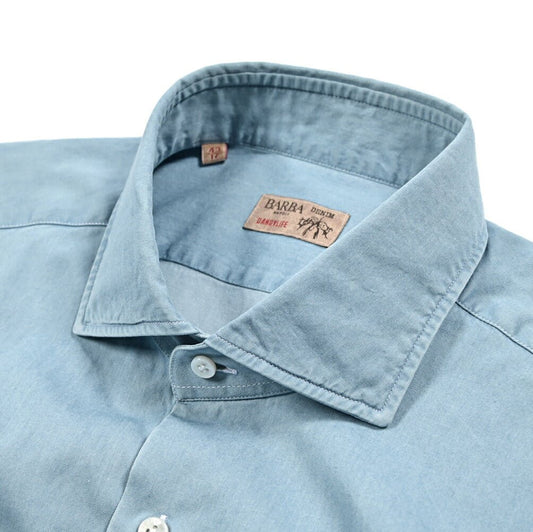 BARBA DANDYLIFE コットン100% ホリゾンタルカラーデニムシャツ｜435635｜GUARDAROBA MILANO OFFICIAL STORE