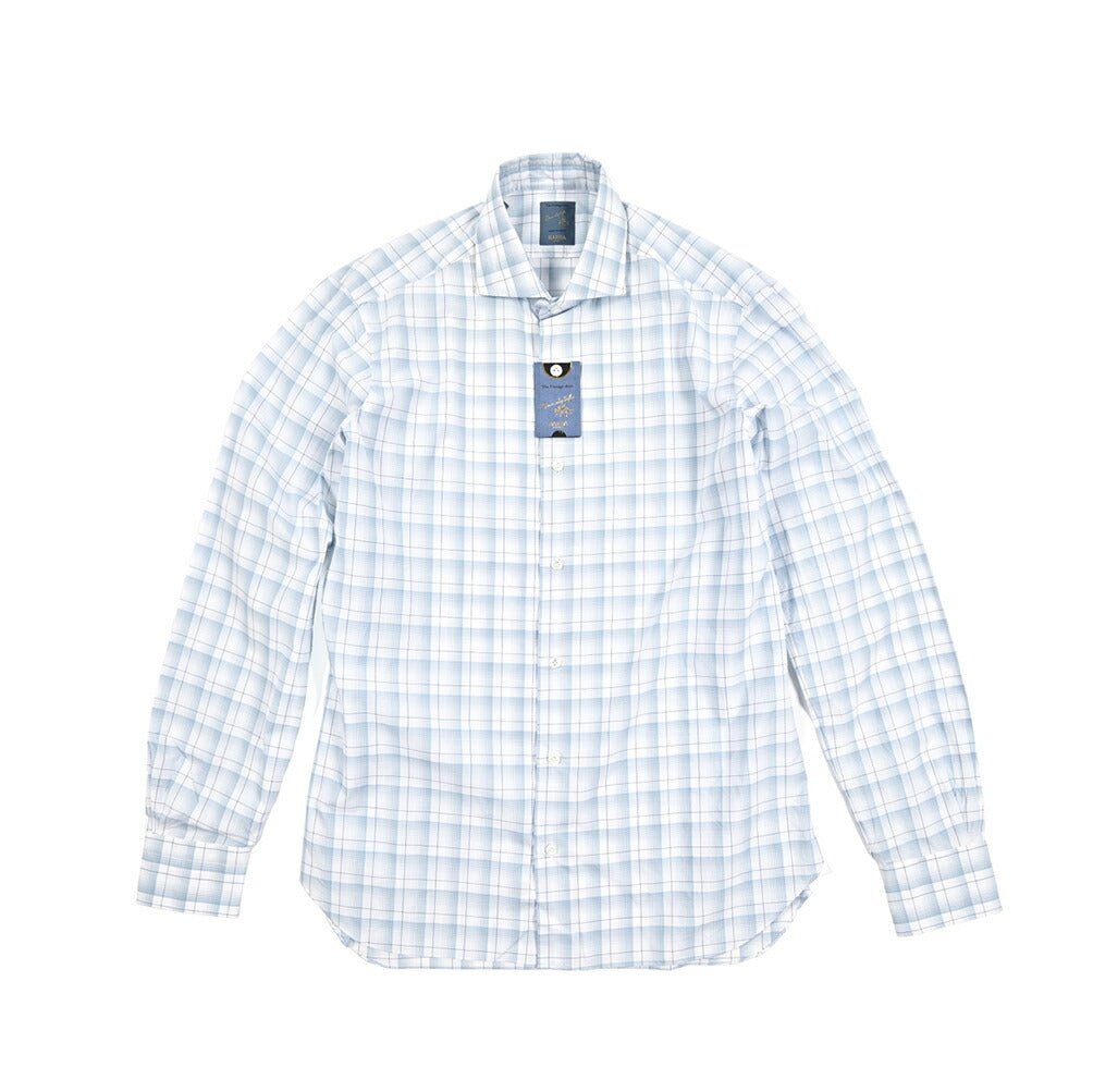 BARBA バルバ / コットン100% ホリゾンタルカラーシャツ(カッタウェイ