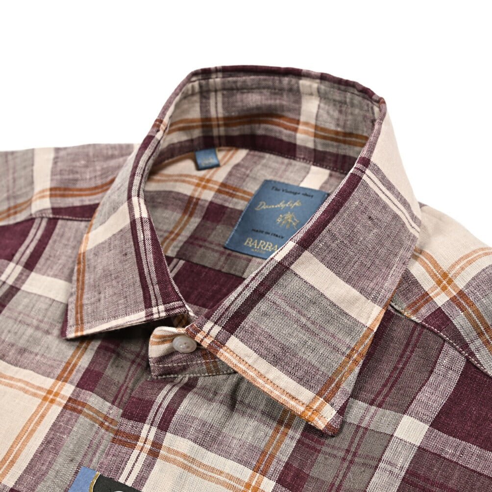 BARBA DANDYLIFE リネン100% ホリゾンタルカラーシャツ｜435672｜GUARDAROBA MILANO OFFICIAL STORE