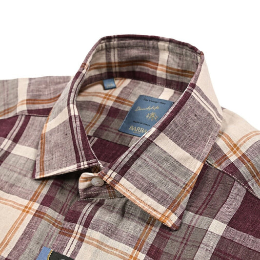 BARBA DANDYLIFE リネン100% ホリゾンタルカラーシャツ｜435672｜GUARDAROBA MILANO OFFICIAL STORE