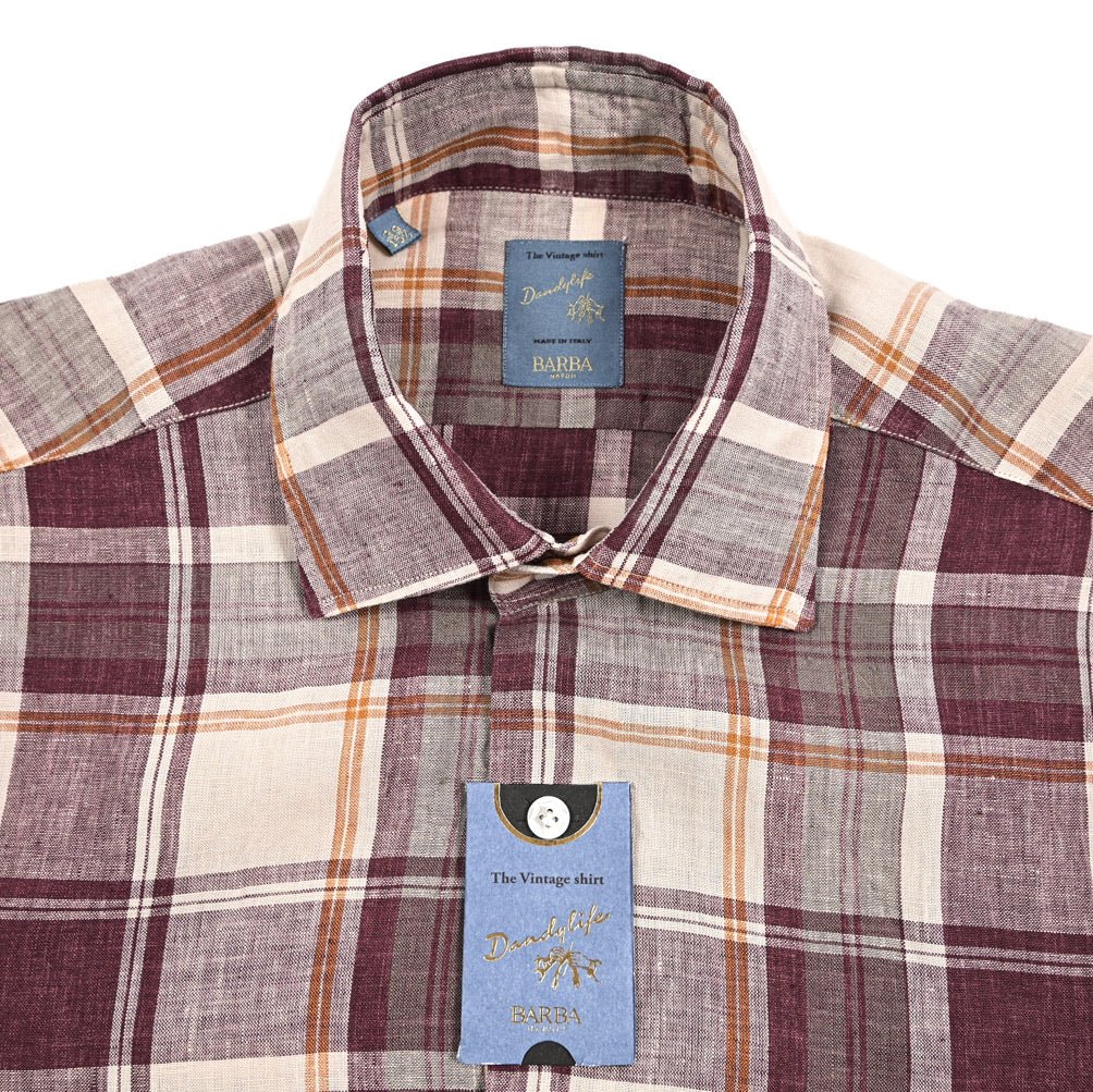 BARBA DANDYLIFE リネン100% ホリゾンタルカラーシャツ｜435672｜GUARDAROBA MILANO OFFICIAL STORE