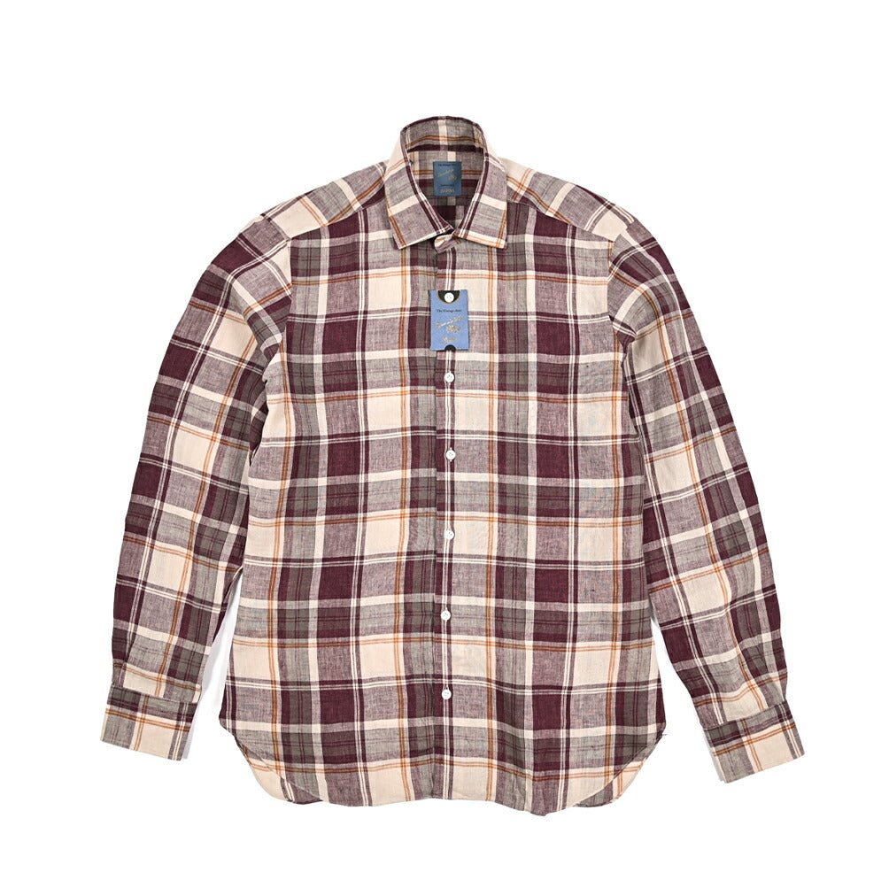 BARBA DANDYLIFE リネン100% ホリゾンタルカラーシャツ｜435672｜GUARDAROBA MILANO OFFICIAL STORE
