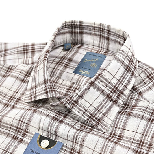 BARBA DANDYLIFE コットン100% ホリゾンタルカラーシャツ｜435673｜GUARDAROBA MILANO OFFICIAL STORE