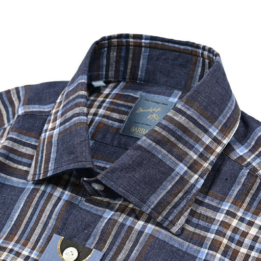 BARBA DANDYLIFE リネン100% ホリゾンタルカラーシャツ｜435674｜GUARDAROBA MILANO OFFICIAL STORE