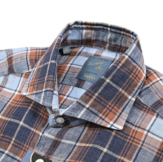 BARBA DANDYLIFE リネン100% ホリゾンタルカラーシャツ｜435675｜GUARDAROBA MILANO OFFICIAL STORE