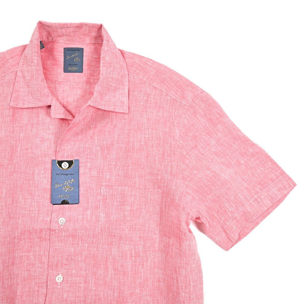 BARBA DANDYLIFE リネン100% 半袖オープンカラーシャツ 開襟シャツ｜435679｜GUARDAROBA MILANO OFFICIAL STORE