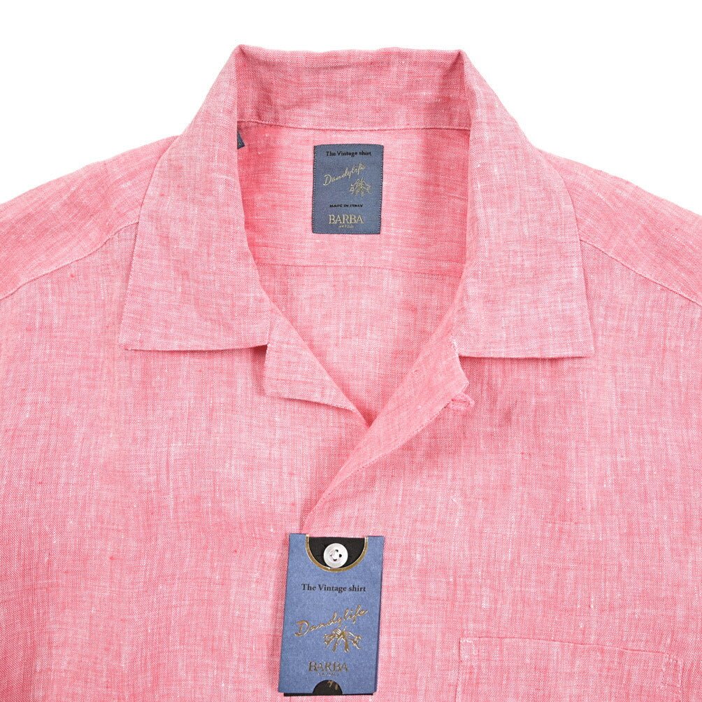 BARBA DANDYLIFE リネン100% 半袖オープンカラーシャツ 開襟シャツ｜435679｜GUARDAROBA MILANO OFFICIAL STORE