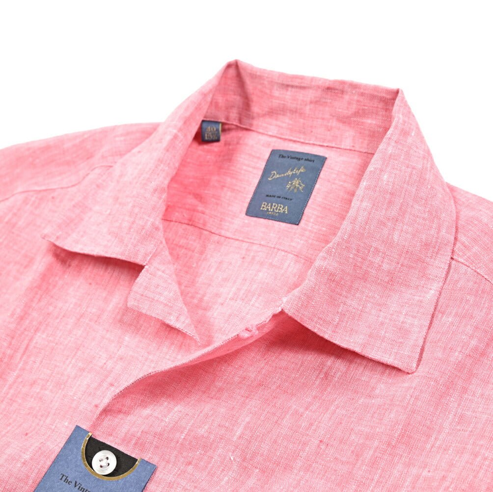 BARBA DANDYLIFE リネン100% 半袖オープンカラーシャツ 開襟シャツ｜435679｜GUARDAROBA MILANO OFFICIAL STORE