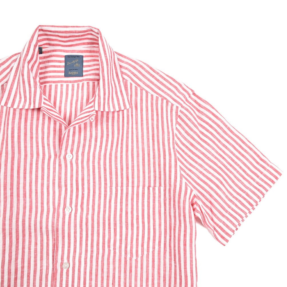 BARBA DANDYLIFE リネン100% 半袖オープンカラーシャツ 開襟シャツ｜435680｜GUARDAROBA MILANO OFFICIAL STORE