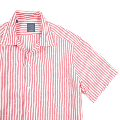 BARBA DANDYLIFE リネン100% 半袖オープンカラーシャツ 開襟シャツ｜435680｜GUARDAROBA MILANO OFFICIAL STORE